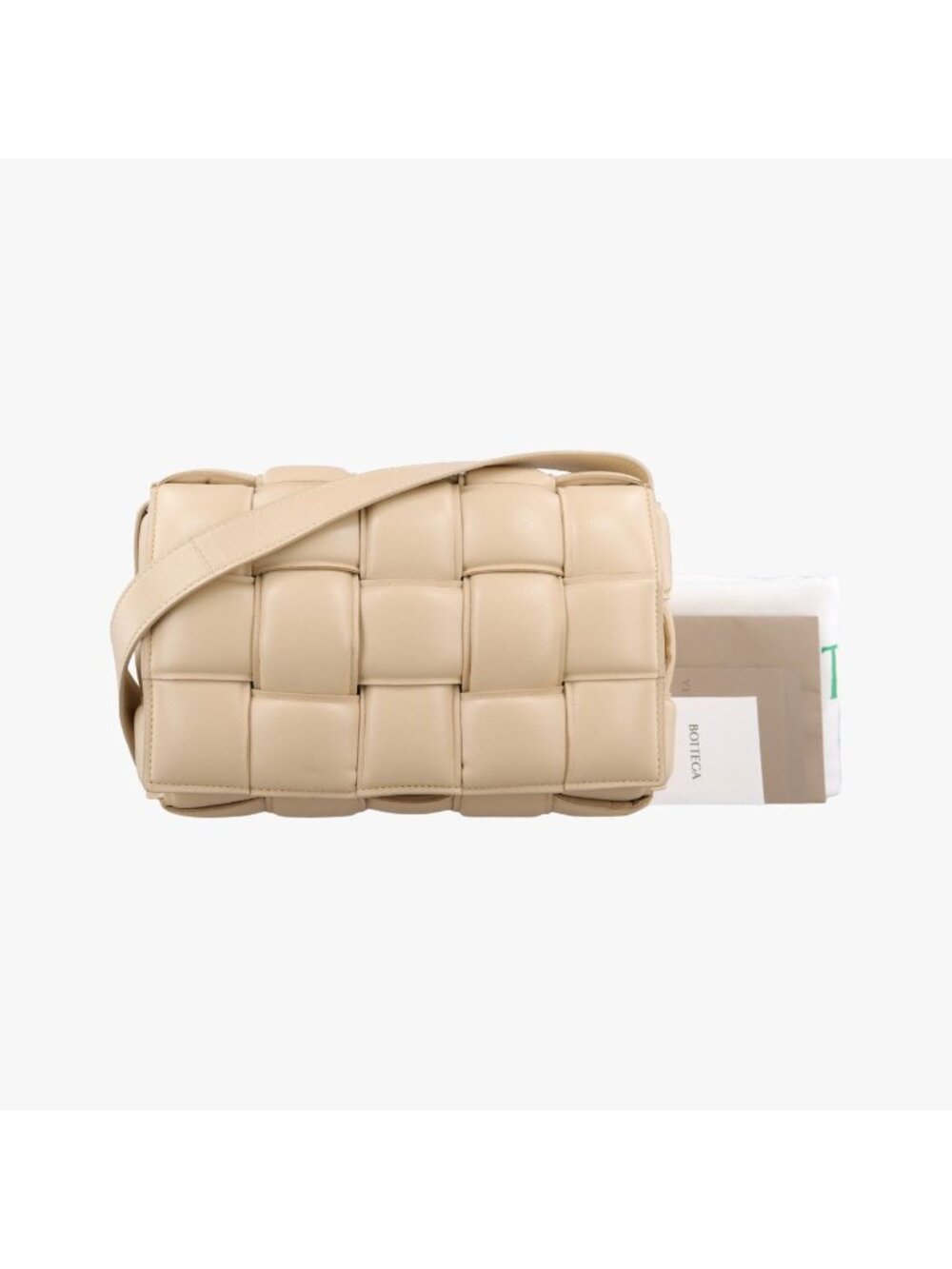 Bottega Veneta Padded Cassette Beige Lambskin Shoulder Bag